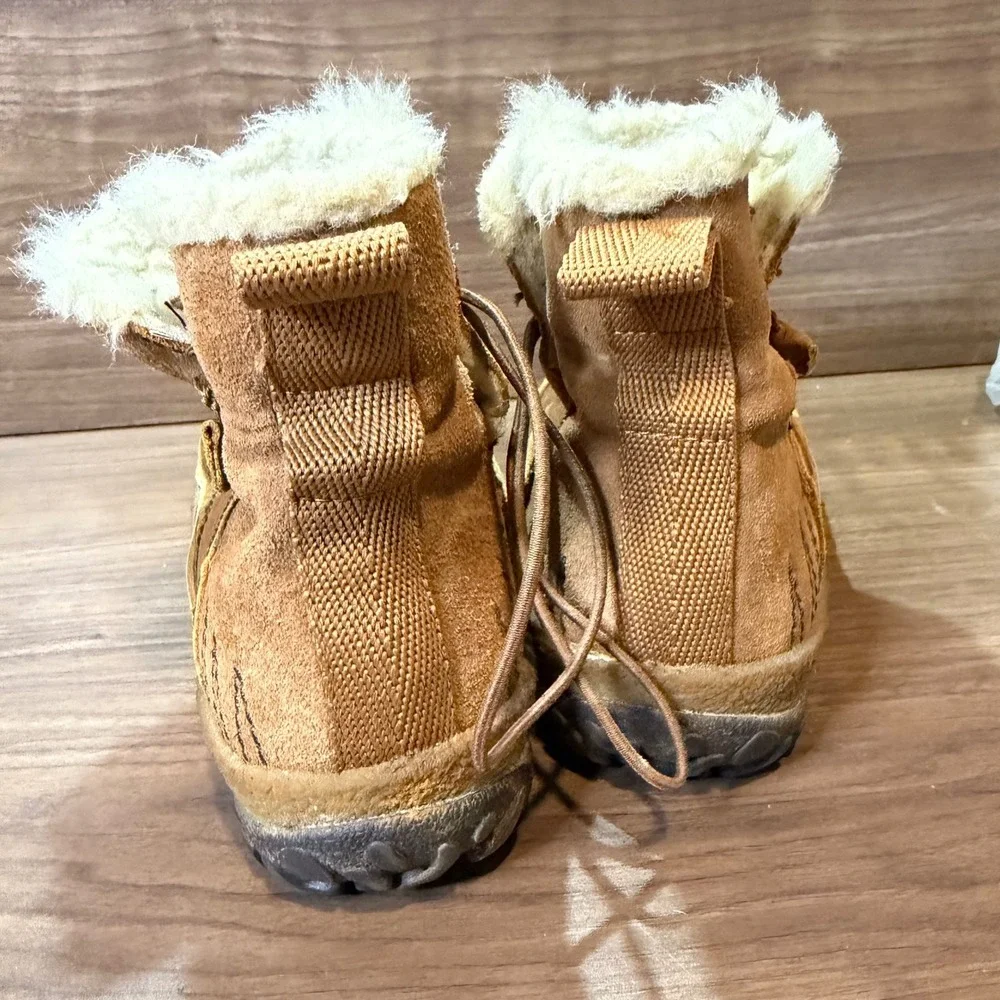 Merrell M-Select DRY Boots Womens 6.5 Tan Good Waterproof Faux Fur J45932